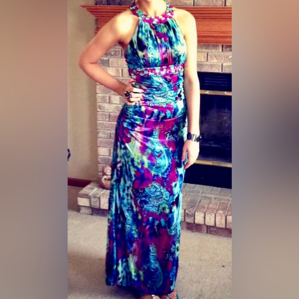 Vibrant Multicolor Maxi Dress